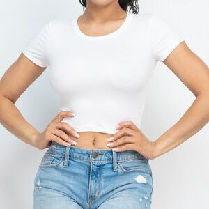 Basic White Cropped Tee